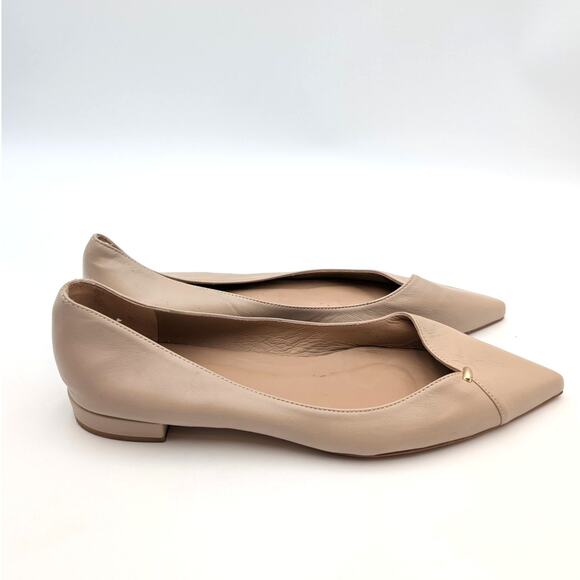 LK Bennett Cally Hardware-Embellished Pointed Toe Flat Beige Size US9 EU40 - Picture 4 of 13